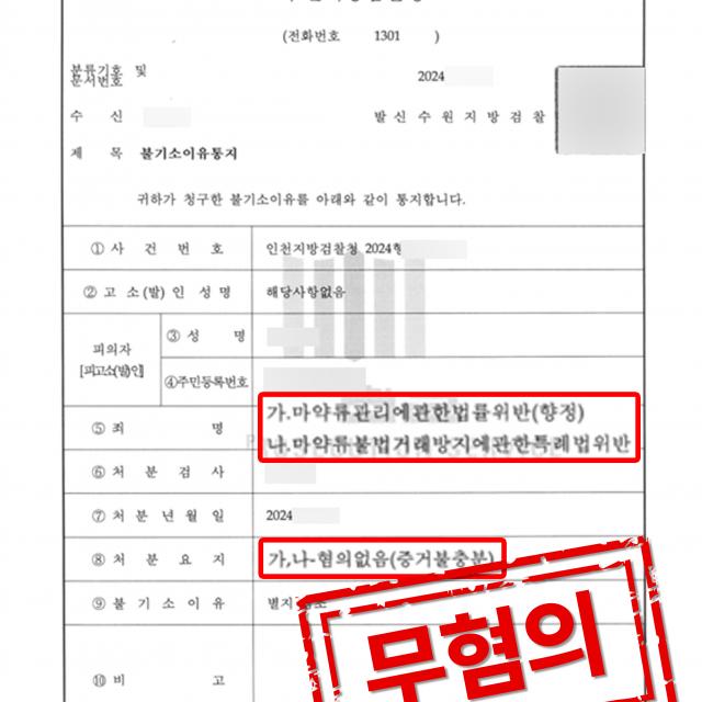 [피의자 변호] 필로폰 운반 및 매매 미수 사건, 무혐의 처분